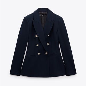 Double Breasted Pique Blazer